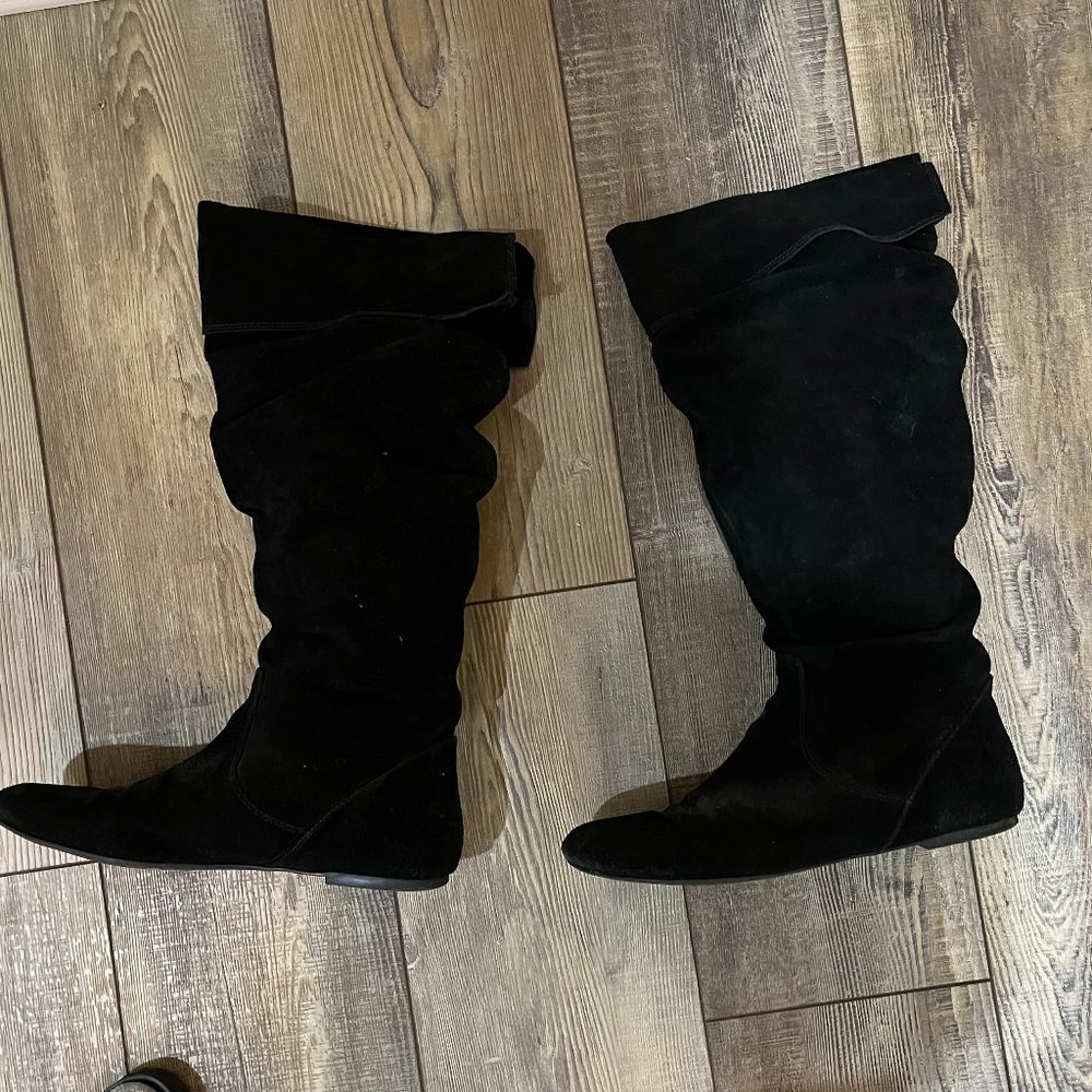 Gianni Bini Suede Boots Size 8.5M Black